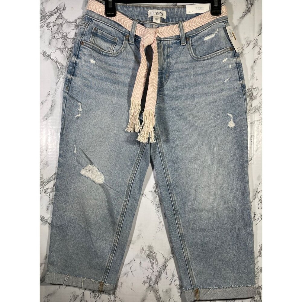 M Jeans by Maurices Womens Mid Rise 21" Straight Crop Jeans Size 6 Original Fit